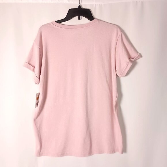 Mighty Fine Floral Graphic Tee Womens M Lilac Flower Print Top - Picture 3 of 5